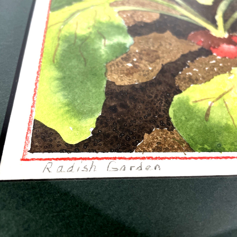 Original Radish Garden Watercolor Painting Framed Kitchen Art Farmhouse gallery