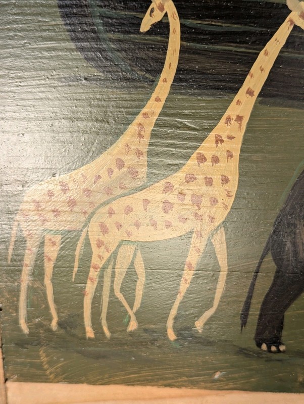 Arthur Glazier Signed Folk Art Painting on Board Noah's Ark Animals 2 by 2 gallery