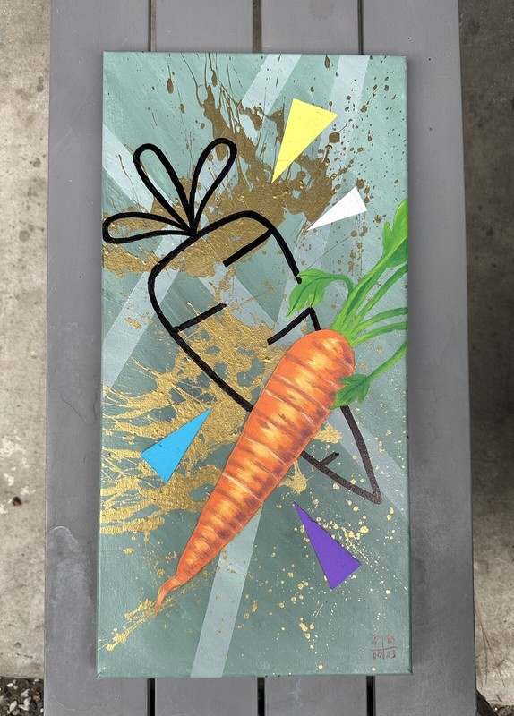 Carrot Abstract Painting Kitchen Decor