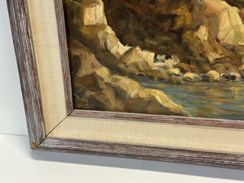 Vintage Painting On Board Signed Framed gallery
