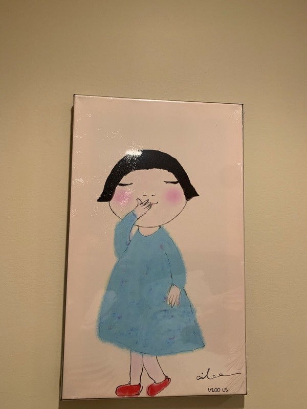 A Turquoise Girl with Red Shoes, original, 20x12" Limited Edition gallery