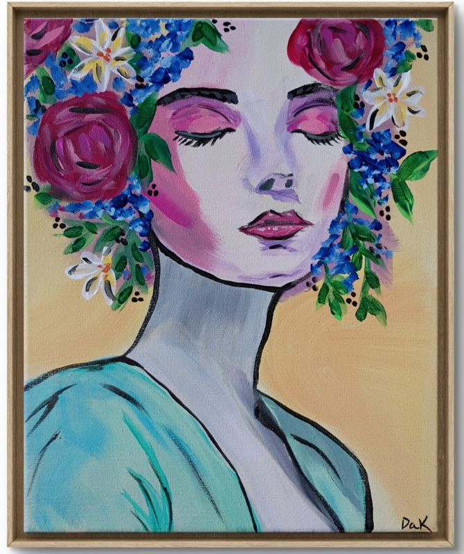 Petals & Daydreams 8×10 Canvas Original Art Abstract Whimsical Expressionism