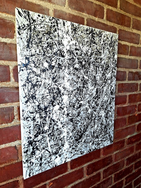 Original Abstract Action Painting jackson pollock style signed art decor paint