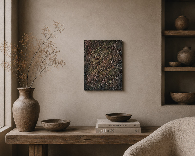 Textured Abstract Painting 11x14 | Wabi Sabi Wall Art | Raw, earthy, and deeply gallery