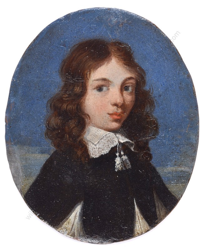 "Two-sided opper plaque with miniature portraits of two little brothers", ca1650 gallery