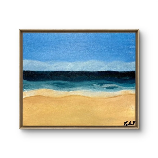 Original Modern Expressionist Ocean Flow 14×11 Signed Canvas