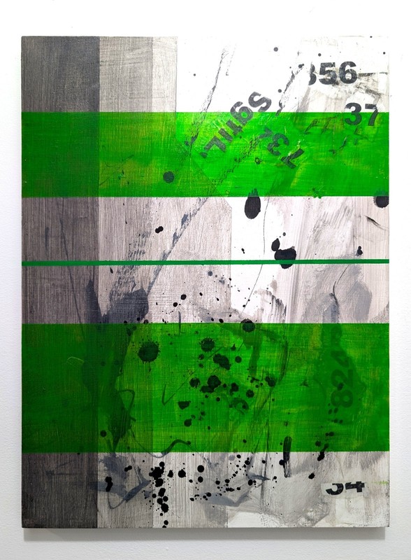 Original Acrylic Painting on Wood Panel. 12 x 15.5 inch. ‘The Green Ledger’