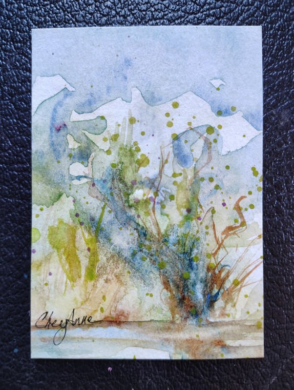 CheyAnne Sexton Original Abstract Nature Watercolor on Paper ACEO OOAK