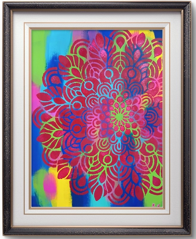 Colorful Bold Mandala 9×12 Thick Paper Original Art Abstract Expressionism