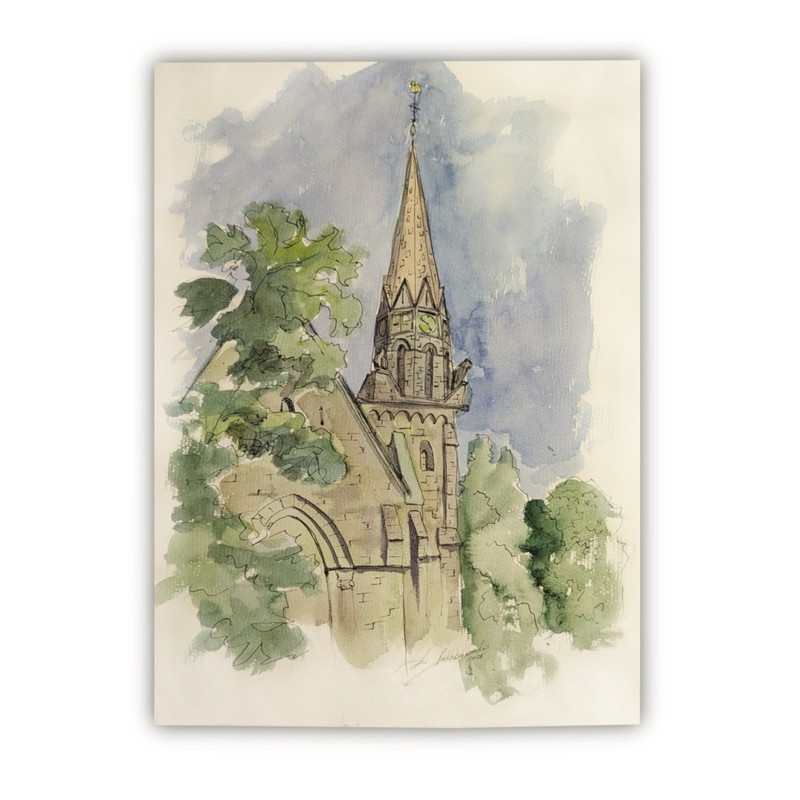 Original Architectural Watercolour Painting Hand Painted “German Cityscape” 30x42cm