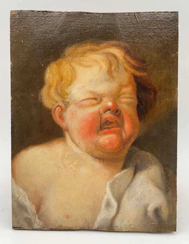 17th Century Flemish School – Portrait of Child – Oil Painting