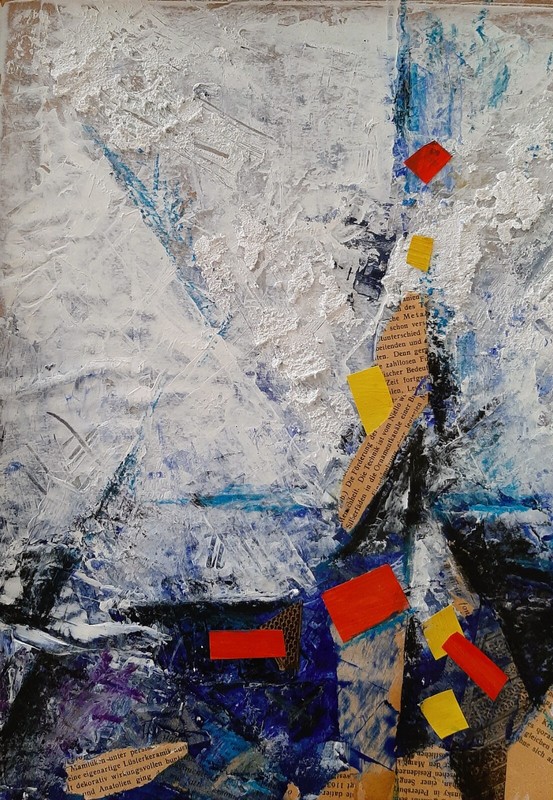 NISSAN ENGEL (1931-2016), Oil & Collage on Board, Abstract, Signed gallery