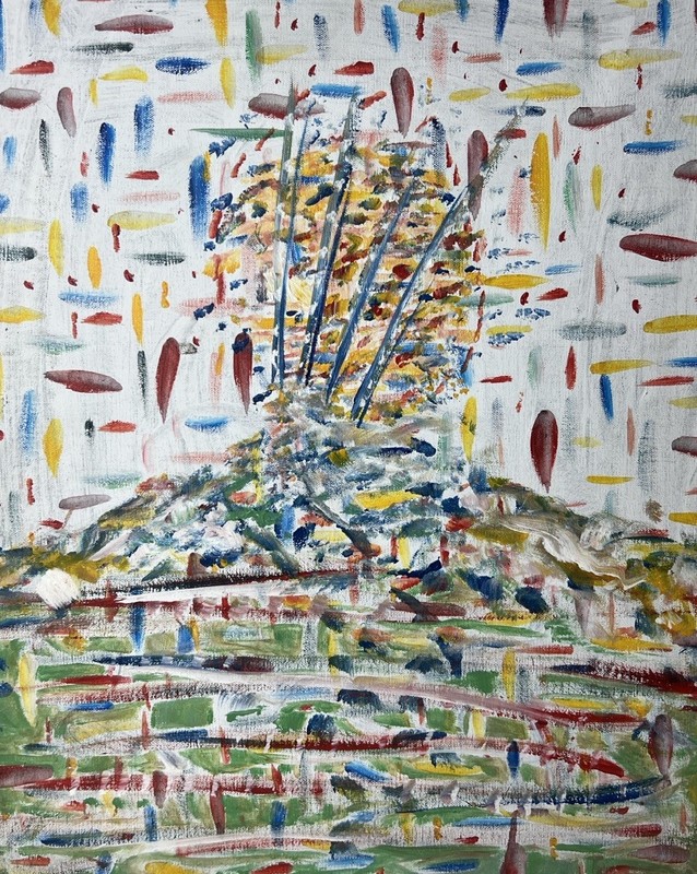 Original Abstract Expressionist Painting Home Decor Wall Art Signed Canvas 18×23