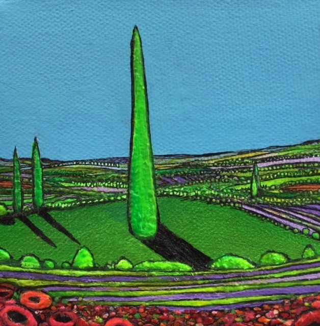 Tuscan landcape paintings, Italian art, contemporary paintings, mini paintings