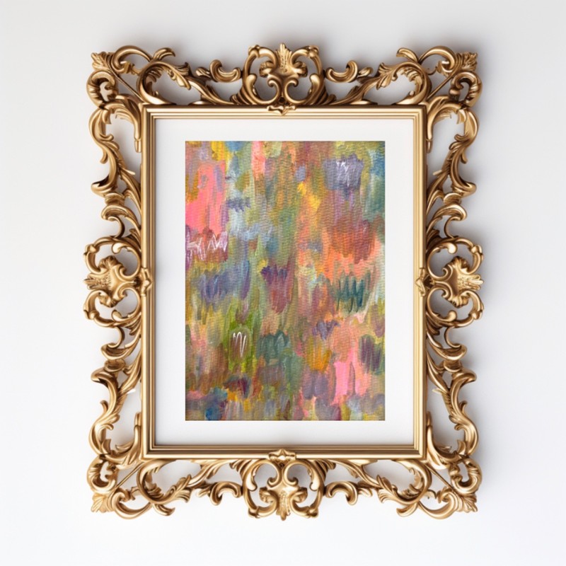 Abstract Painting Original Art Modern Colorful Acrylic 8x 10 Matted Jimarieart
