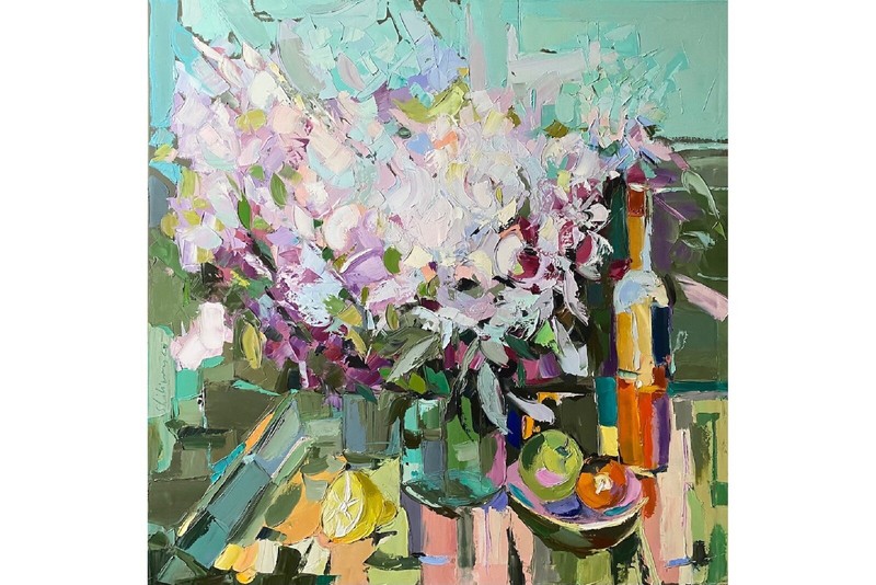 31″ Extra Large Canvas ORIGINAL Oil Painting Floral Original Art Flower Textured