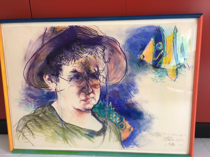 Judith Roth ( American, 1935-2019) Woman With Fish Pastel On Paper Listed 38×28”