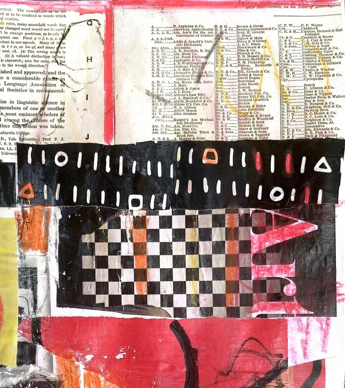 Hand Painted Abstract 11x14 Acrylic Collage Painting on Paper, Holly Hammond gallery