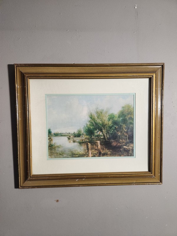 ‘Ferry at Henley on Thames’ Framed Oil Painting by F.W. Watts • 24¼»×20⅜»