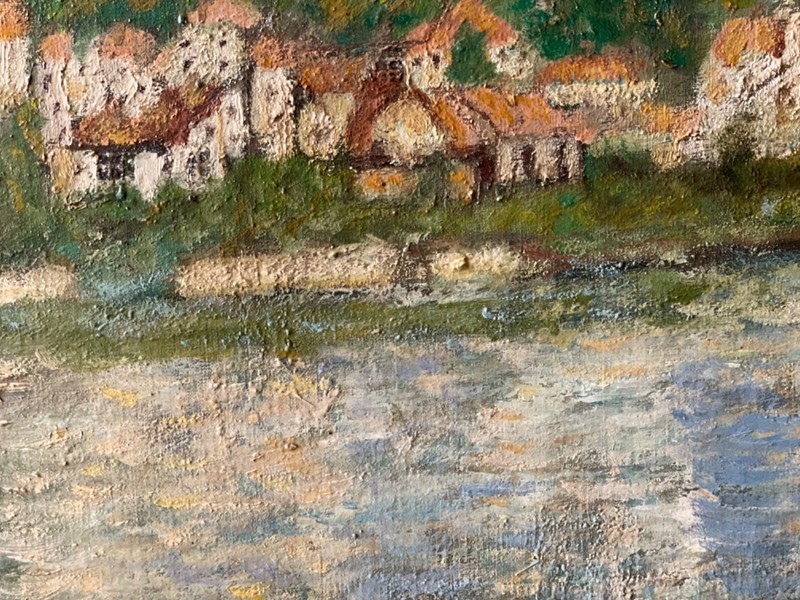 CLAUDE MONET ? 19th - GREAT IMPRESSIONIST ANTIQUE OIL / CANVAS - RIVER LANDSCAPE gallery