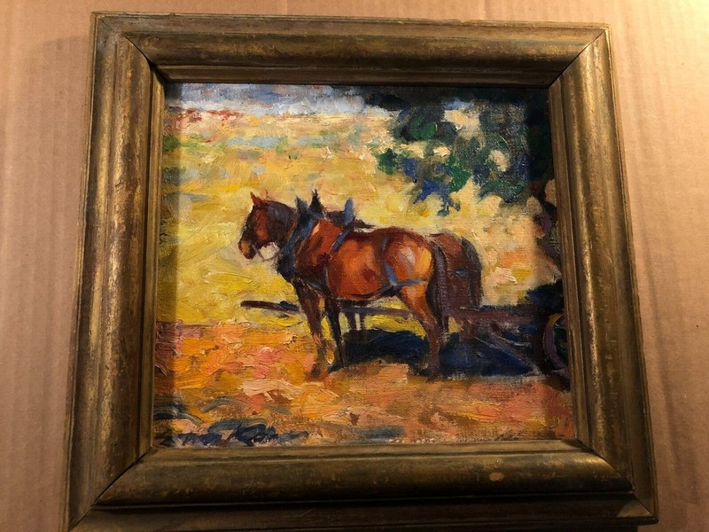 Wonderful Original Antique Signed Painting Study Of A Horse