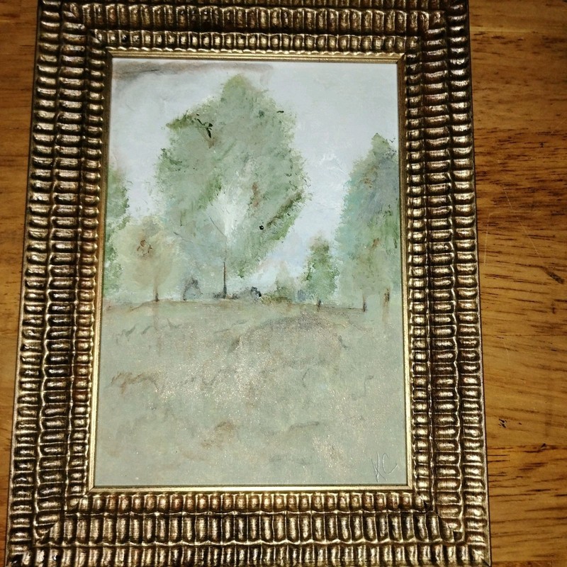 Original Landscape Nature Art Ready To Hang Gold Frame