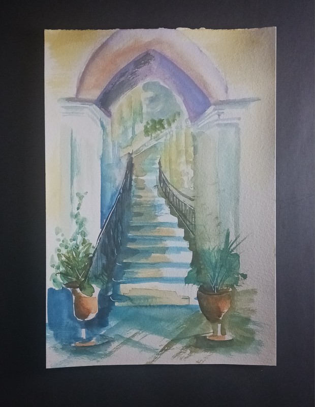 Lisa Kaiser Original Watercolor Painting, Doorway, 8.25x12 gallery