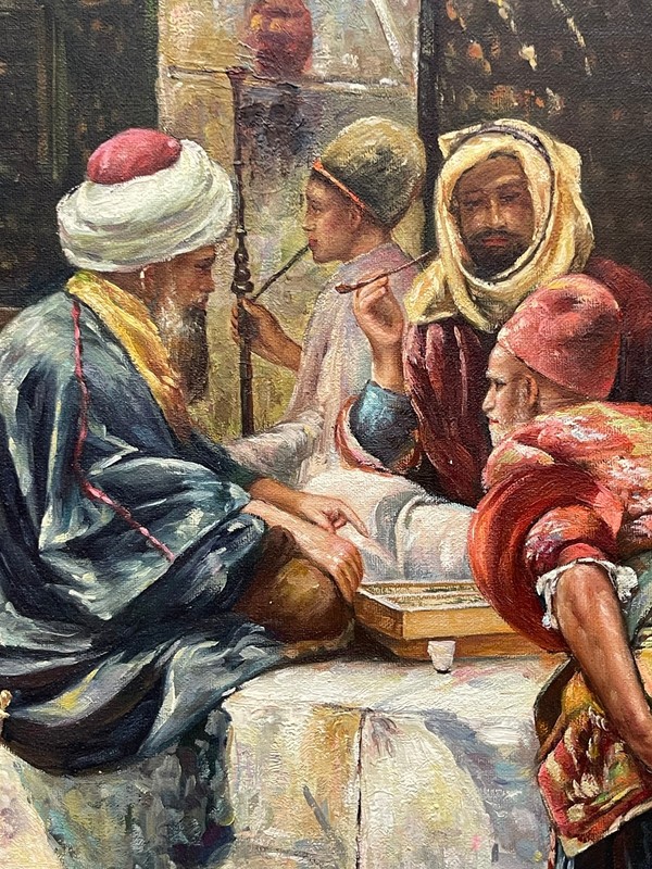 A Very Large Orientalist Oil on Canvas Painting gallery