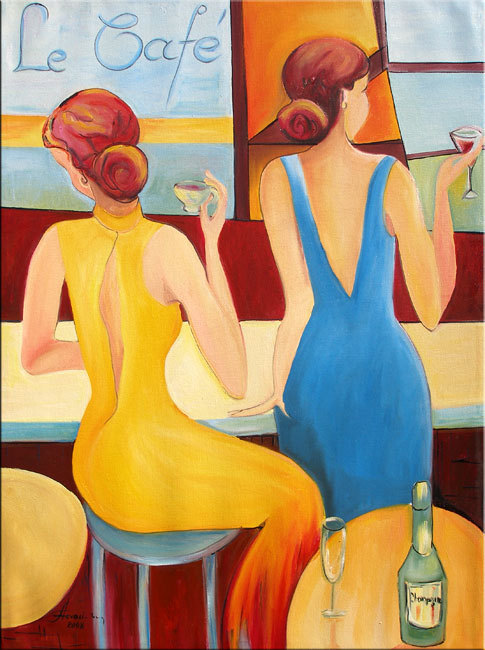 39″ – WOMEN PARTY__________ORIGINAL painting by ANNA !!