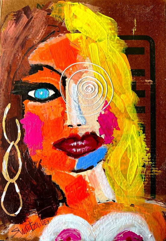 ships free COLORFUL 24 NEW 2024 PORTRAIT PAINTINGS original SWARTZMILLER DNA ART