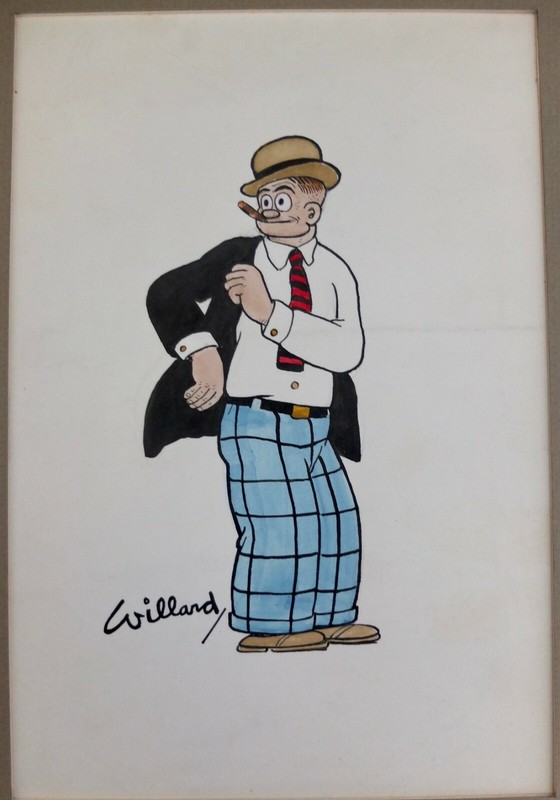 Portrait Of Moon Mullins By Frank Willard Original Ink And Watercolor Painting