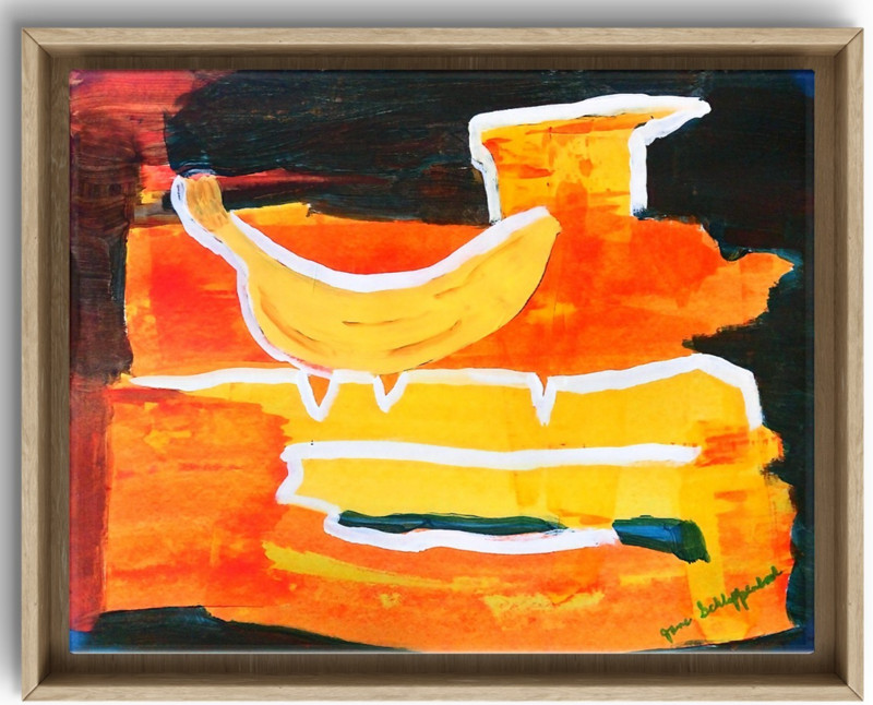 Banana Modern Home Decor Vibrant Bold Acrylic Signed Original Painting BACH