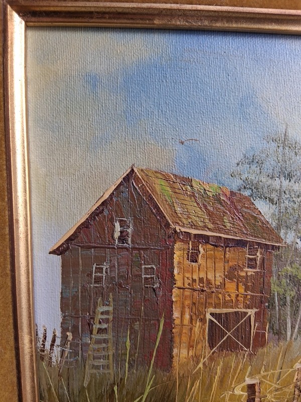Vintage Original Oil Painting, Signed L Ford, Framed 13x15 1/4" gallery