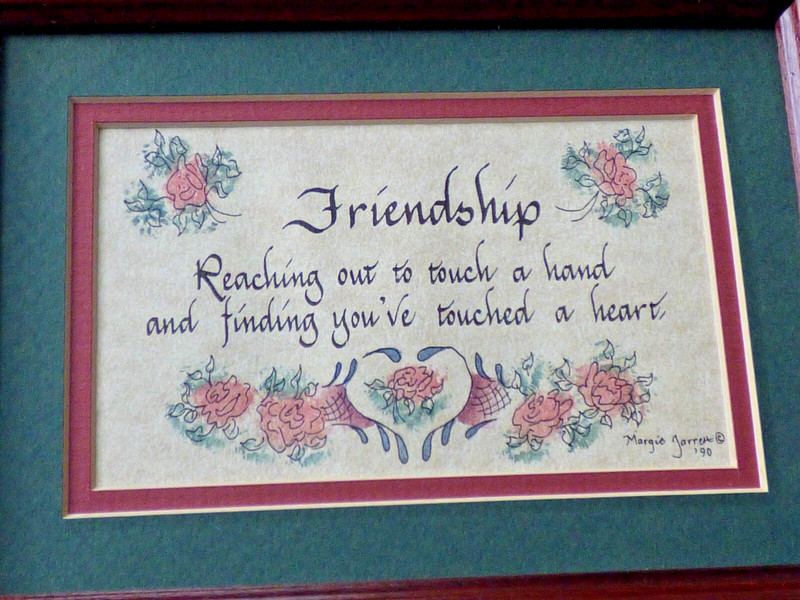 ORIGINAL Calligraphy Artwork Wall Hanging - Signed Wood Frame Glass Matted gallery