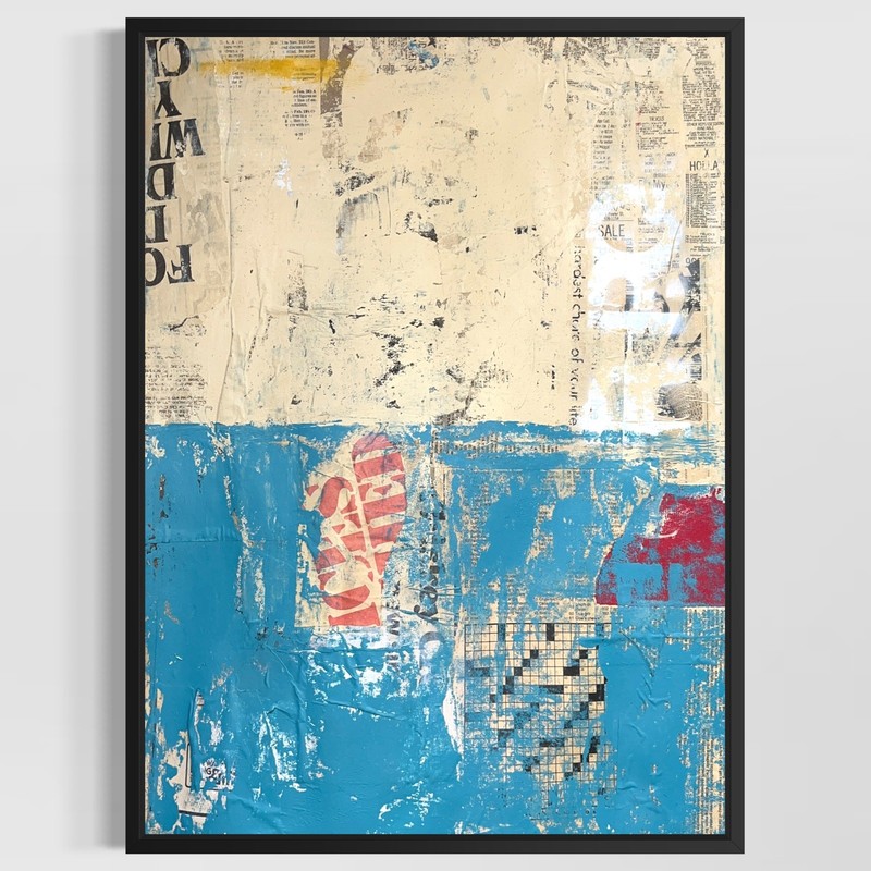 Original Mixed Media Abstract Modern Art Painting 18×24 «Telamon» Signed