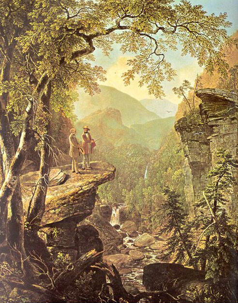 Oil painting Asher Brown Durand the ones soulmates landscape portrait mountains