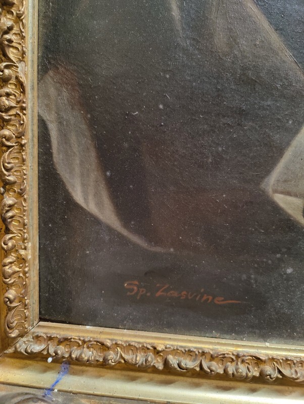 Antique 19c Italian School Oil Painting Maria Magdalena After Titian gallery