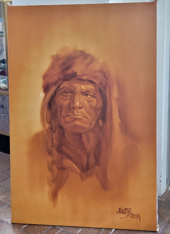 original painting Lisandro Lopez Baylon (1951-) Native American 24×36