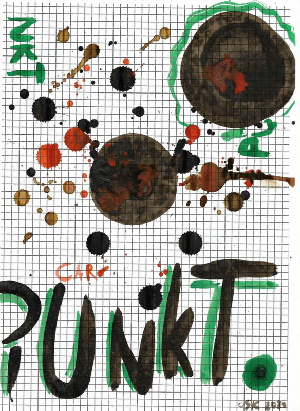 CARO DOT ABSTRACT PICTURE PAINTING ORIGINAL HAND PAINTED UNIQUE INK