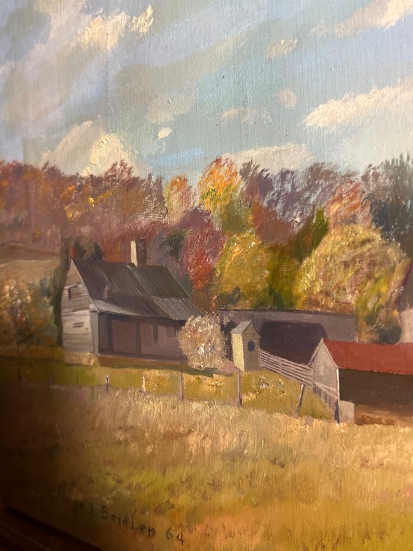 1964 Bushkill Pennsylvania Original Oil Painting Listed Artist George Beidler gallery