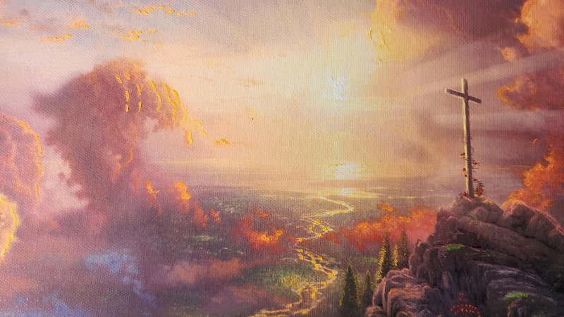 Thomas Kinkade ~ The Cross ~ Gallery Proof 12x24 COA 27/140 Oil on Canvas gallery