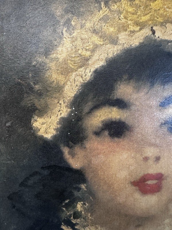 Vintage Antique art nouveau painting by Hone’ gallery