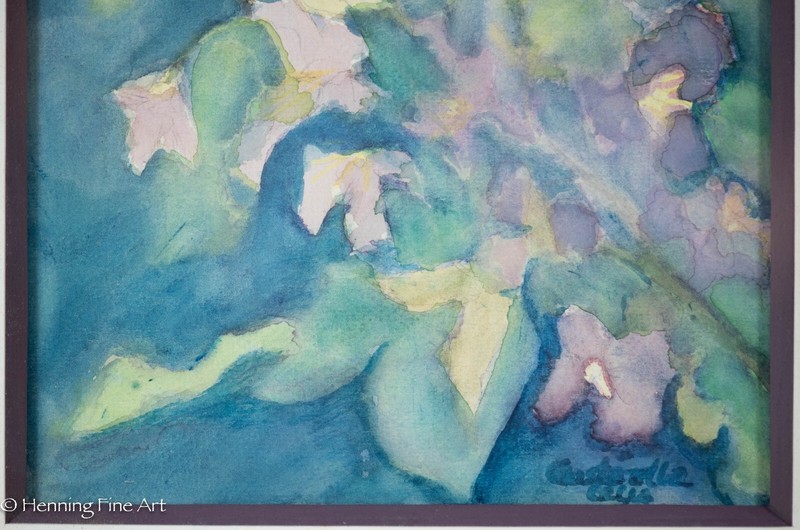 Beautiful Vintage Impressionist Painting Purple Flowers Illegibly Signed & Fine! gallery