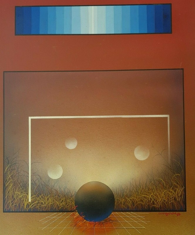 Painting by Ulises Bretaña. No title. Year 1988. Original signed by the artist gallery