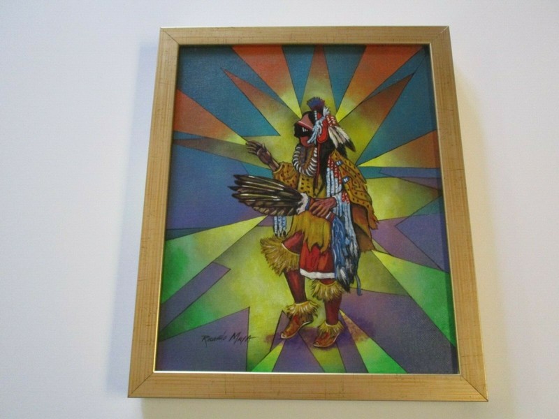 RICARDO MAYA AUTHENTIC ORIGINAL PAINTING PORTRAIT SURREALIST INDIAN DANCER ICON