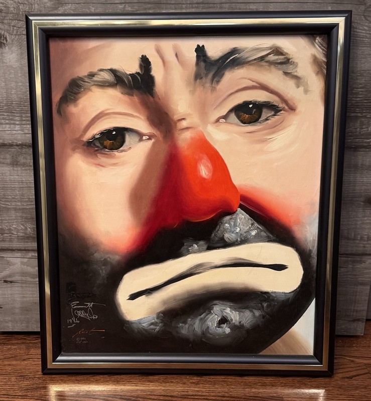 1982 Rusty Rust Signed Clown Print 23/250 Large Framed w/ 1986 Signature