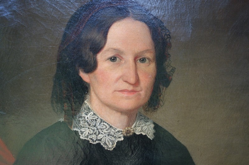 19th Century American Portrait Oil Painting, 30 x 26 inches gallery