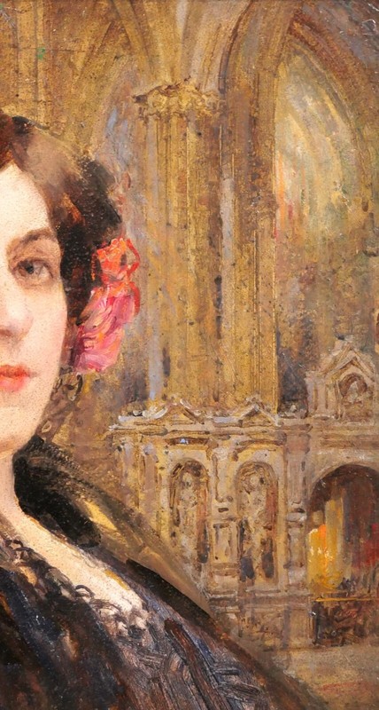 Francis Humphrey Woolrych Portrait Painting Woman Art Nouveau Impressionism gallery