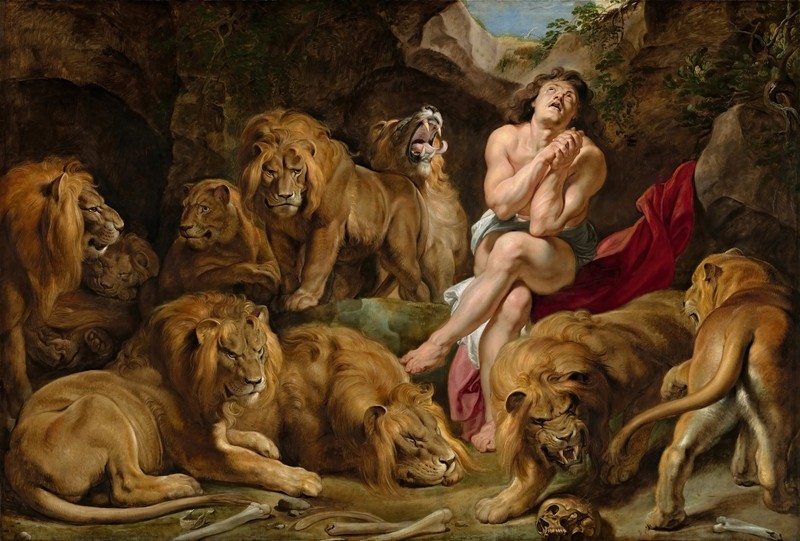 Daniel in the Lions Den Painting by Sir Peter Paul Rubens Reproduction