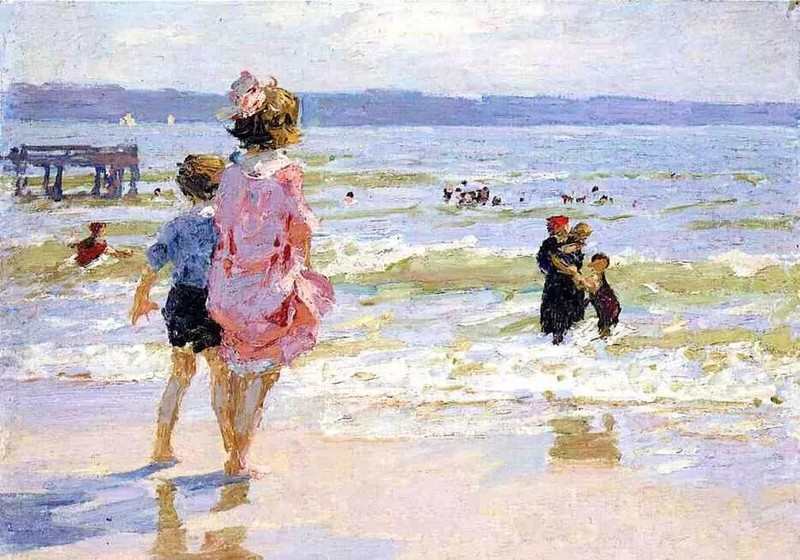 MQ-OP0502 100% Handmade Painted Little Girls Playing Oil Painting Art On Canvas
